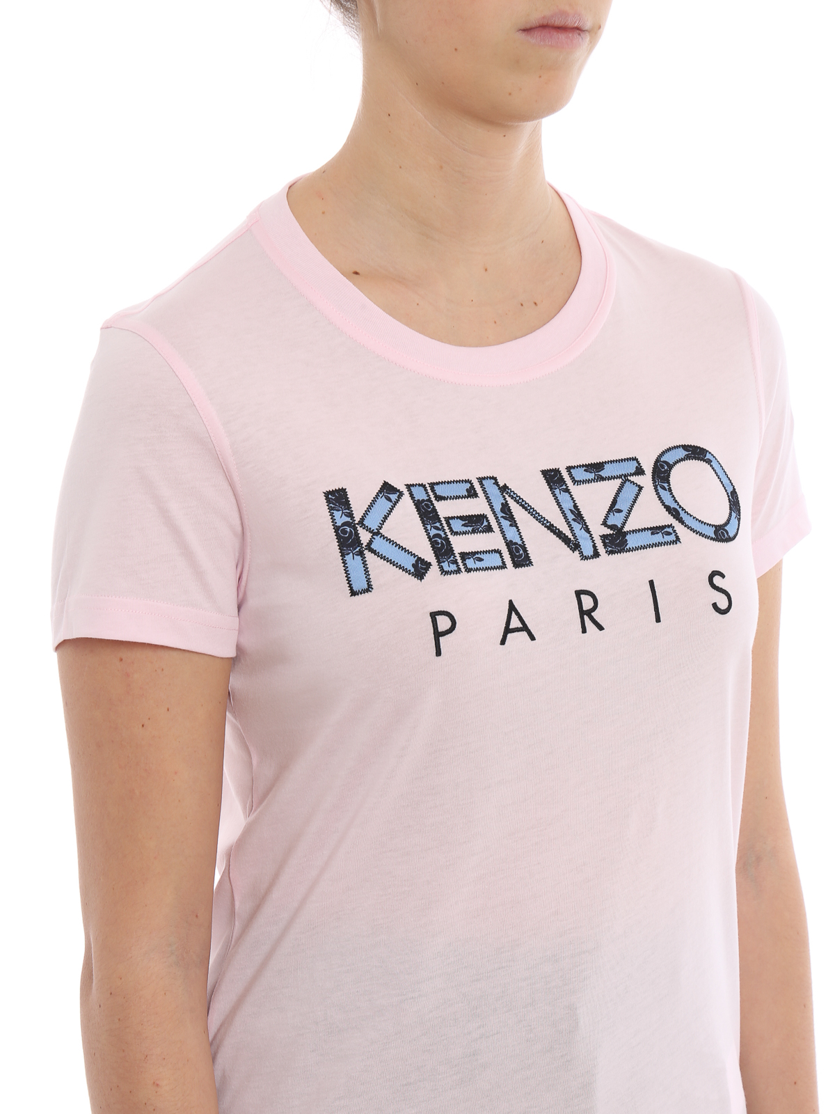 T-shirts Kenzo - Kenzo Roses pink T-shirt - F952TS72199033 | iKRIX.com