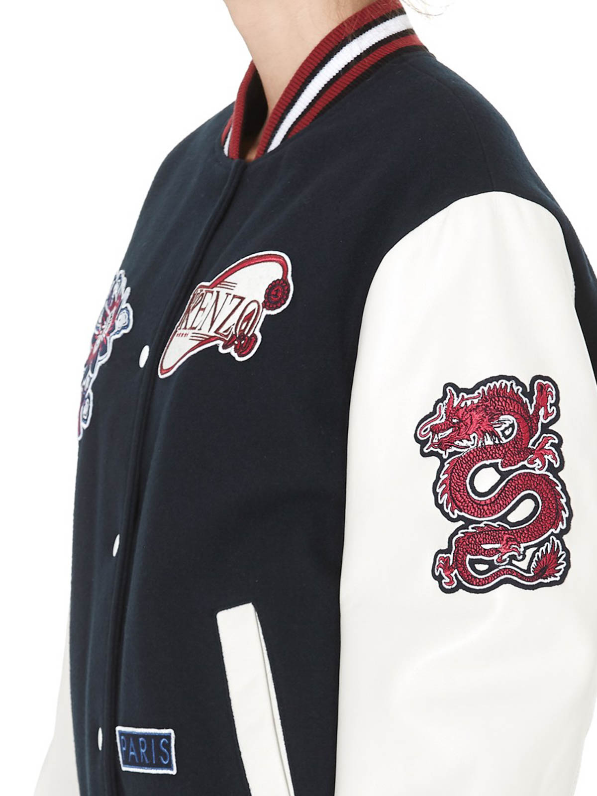 schommel tijger Grootste Bombers Kenzo - Mountain logo patch varsity jacket - F962BL08554076