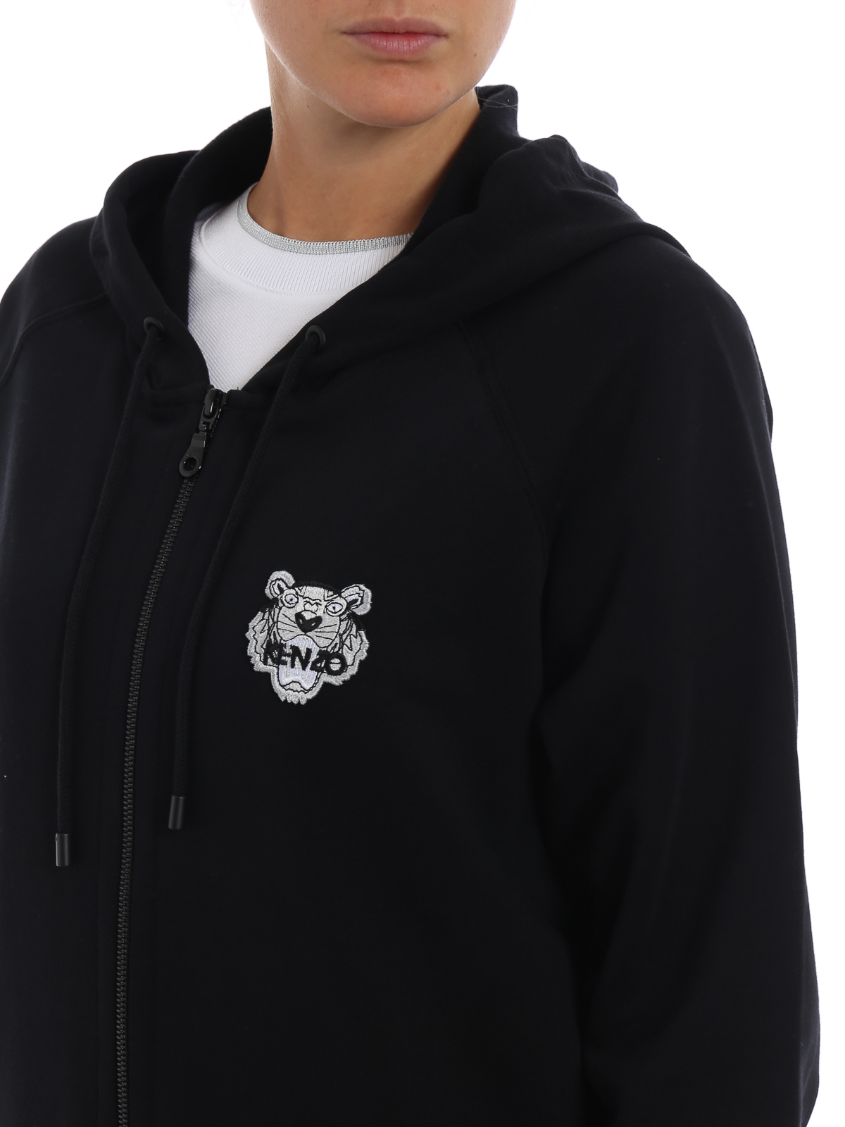 Kenzo - Tiger crest zip cotton hoodie 
