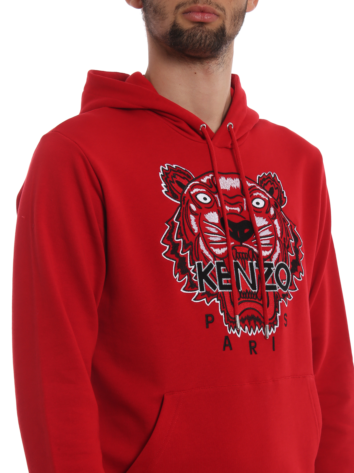 Kenzo - Tiger embroidery red hoodie 