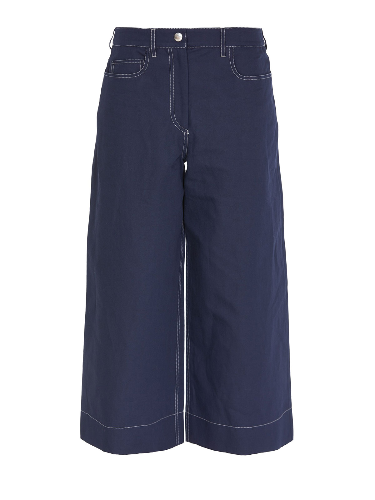 Kenzo Five Pocket Cropped Trousers In Blue