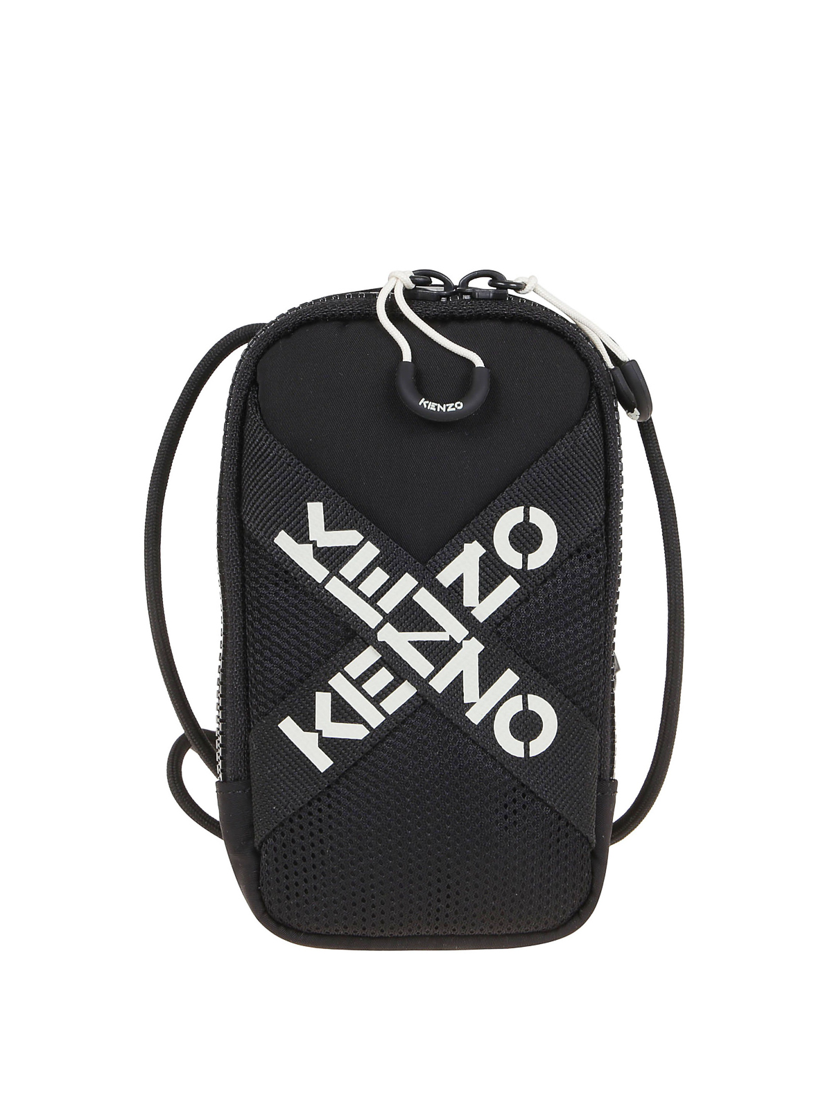 Kenzo Phone Holder Cross Logo In Black,white