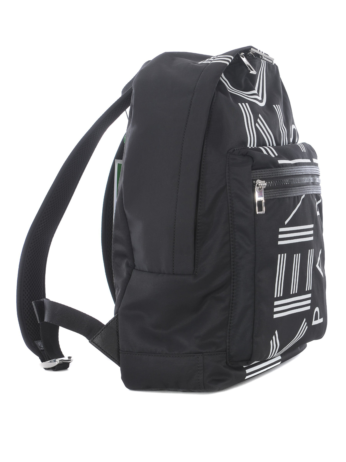 Kenzo Logo black nylon large backpack 