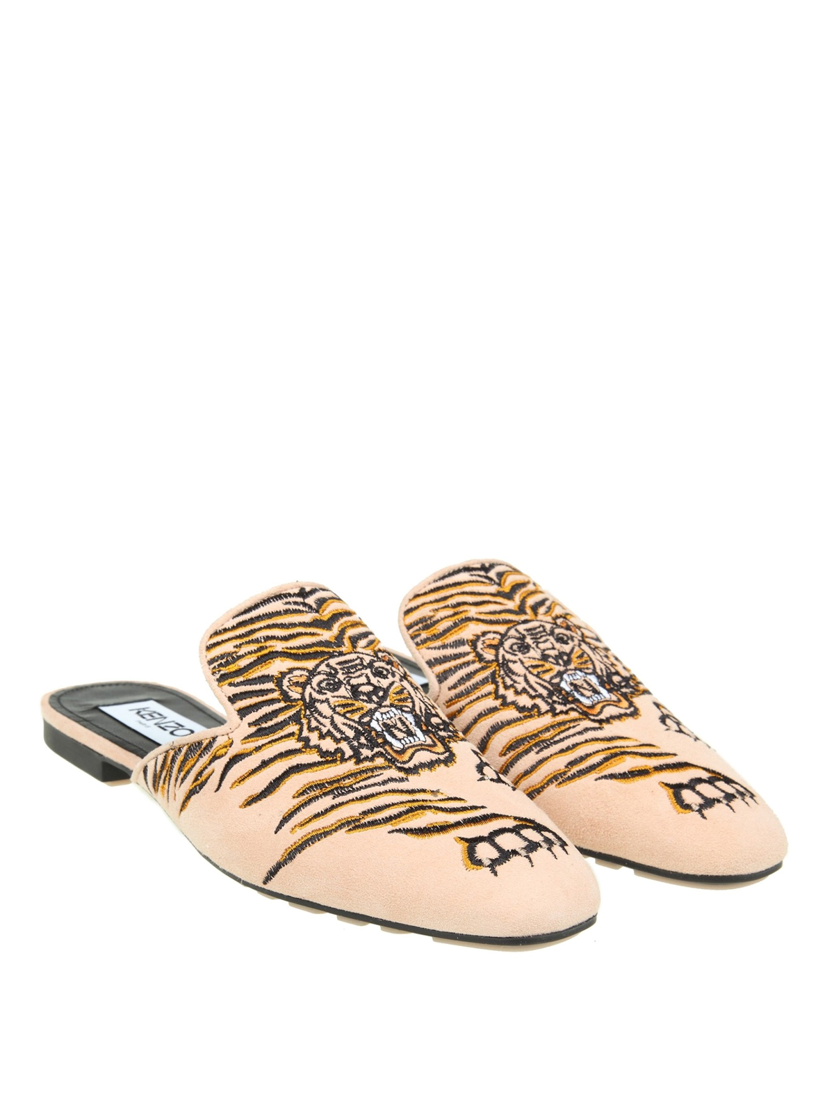 Kenzo - Custer tiger embroidery mules 