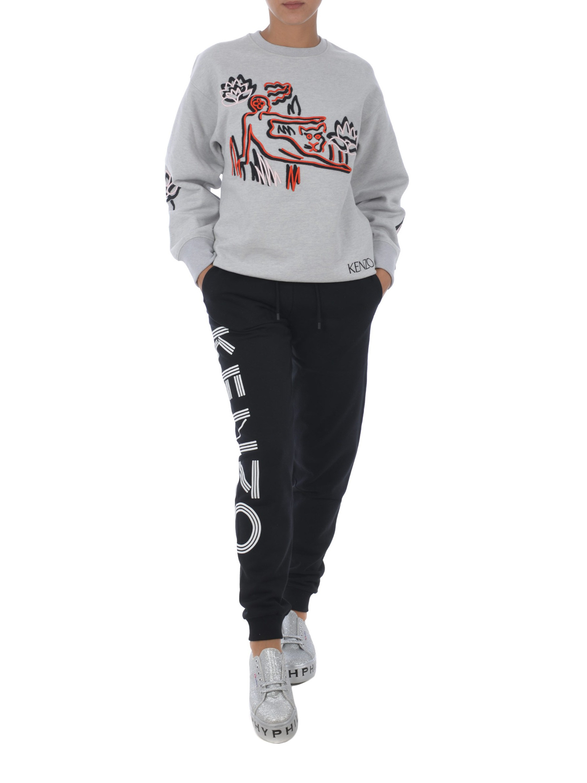 Kenzo Felpa in cotone con ricami Sketch Felpe e maglie Kenzo Felpa in cotone con ricami Sketch Felpe e maglie