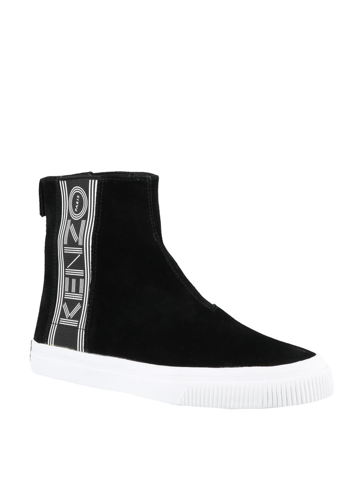 Kenzo - Slip on alte nere in camoscio con logo - sneakers - F862SN133L5699
