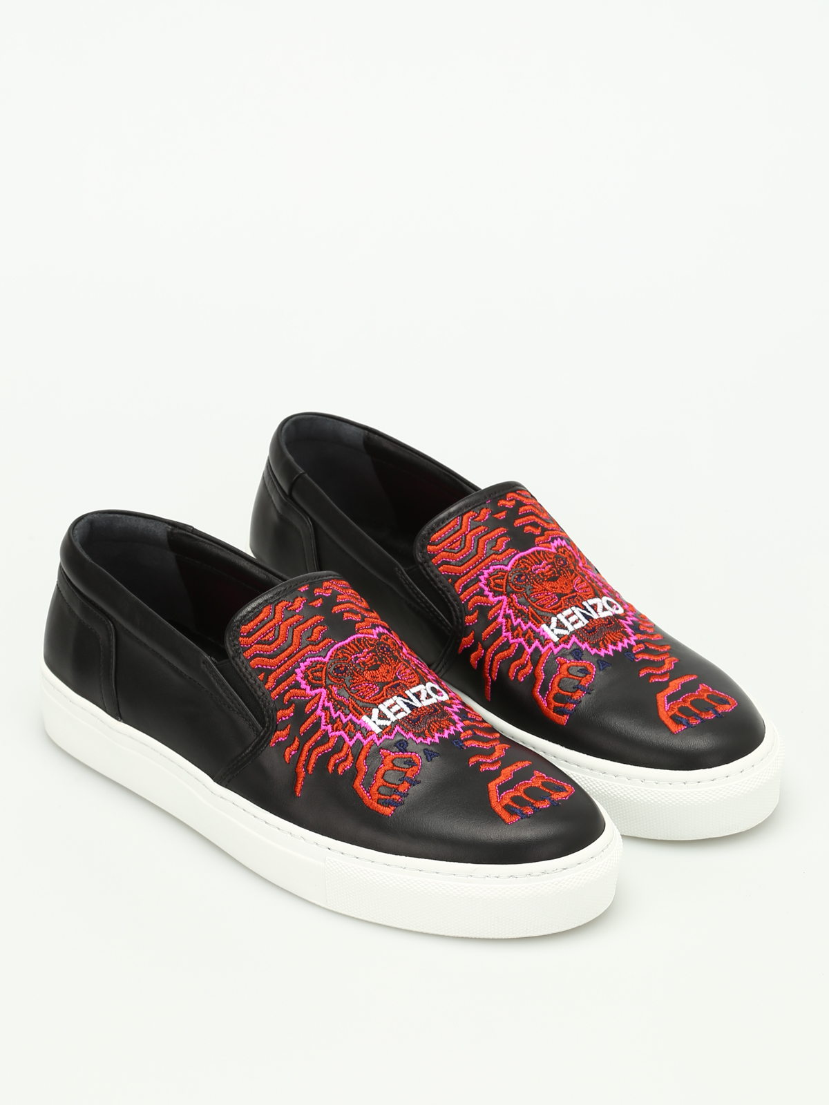 Kenzo - Tiger leather slip-ons 