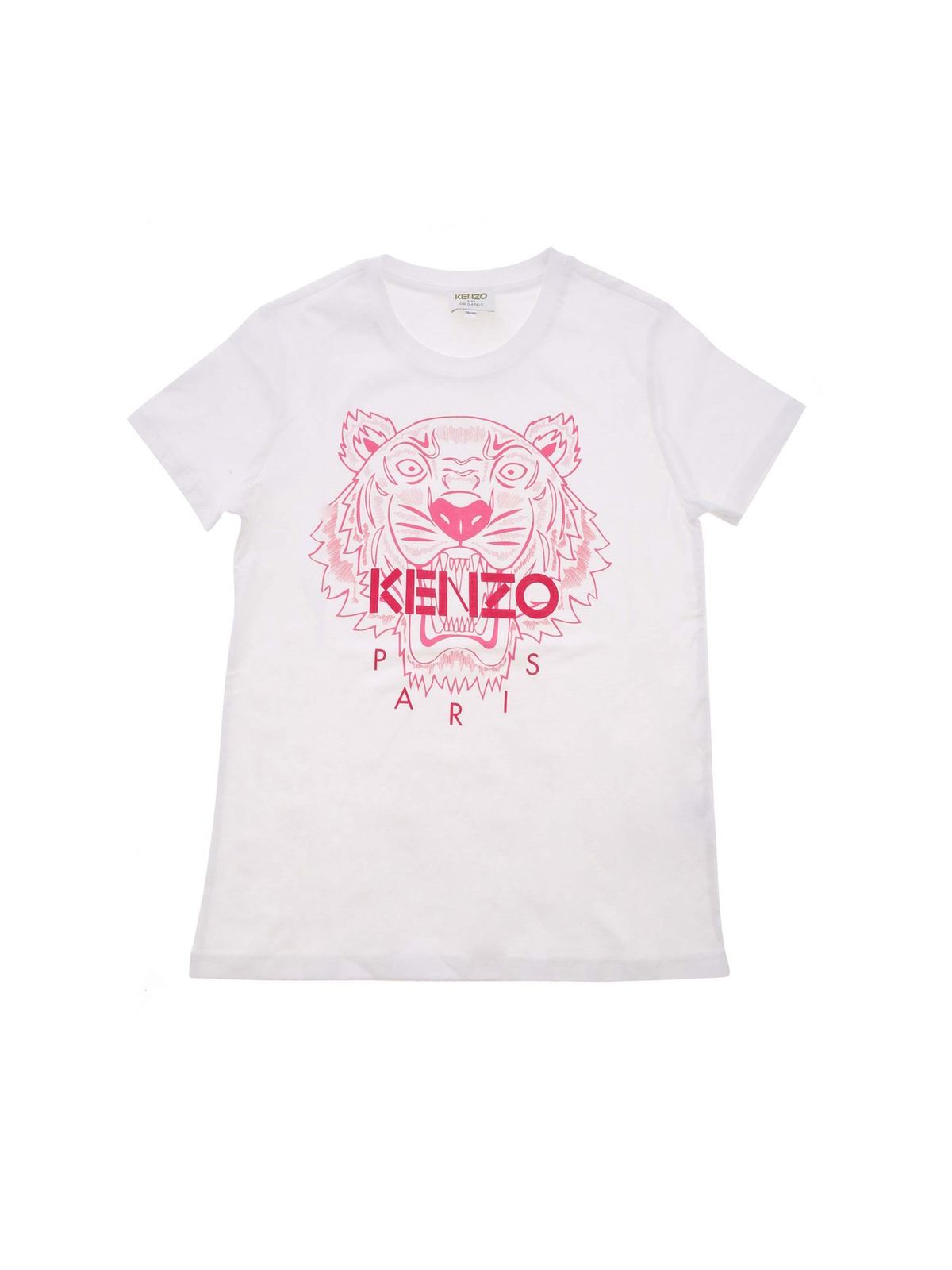 Fugtighed Regn Lånte T-shirts Kenzo - Tiger T-shirt in white and pink - KR1023801P | iKRIX.com