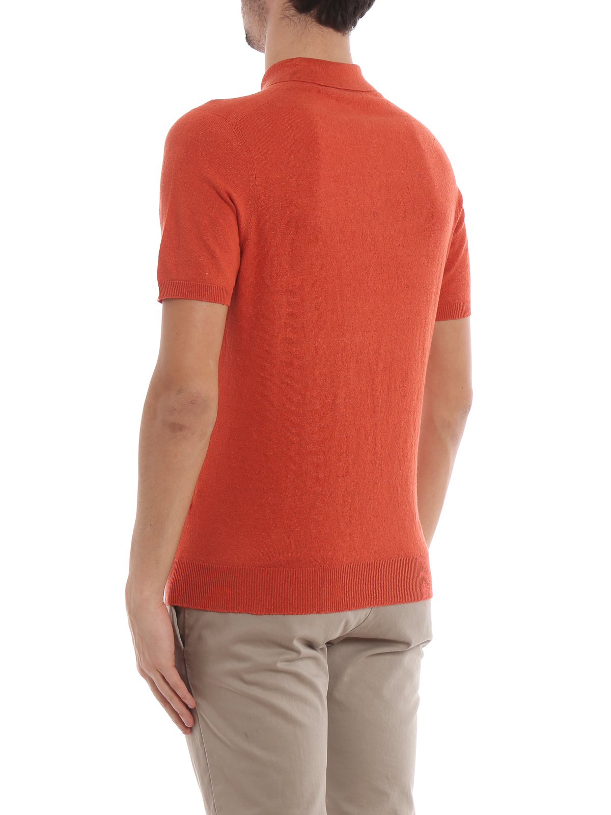 Polo shirts Drumohr - Knitted linen blend polo shirt - D1LN202T275