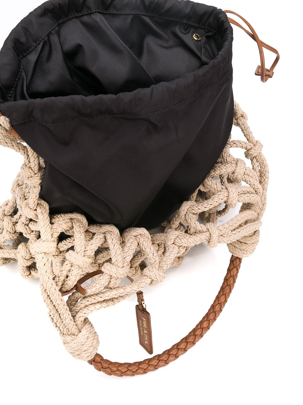 prada knotted cord tote bag