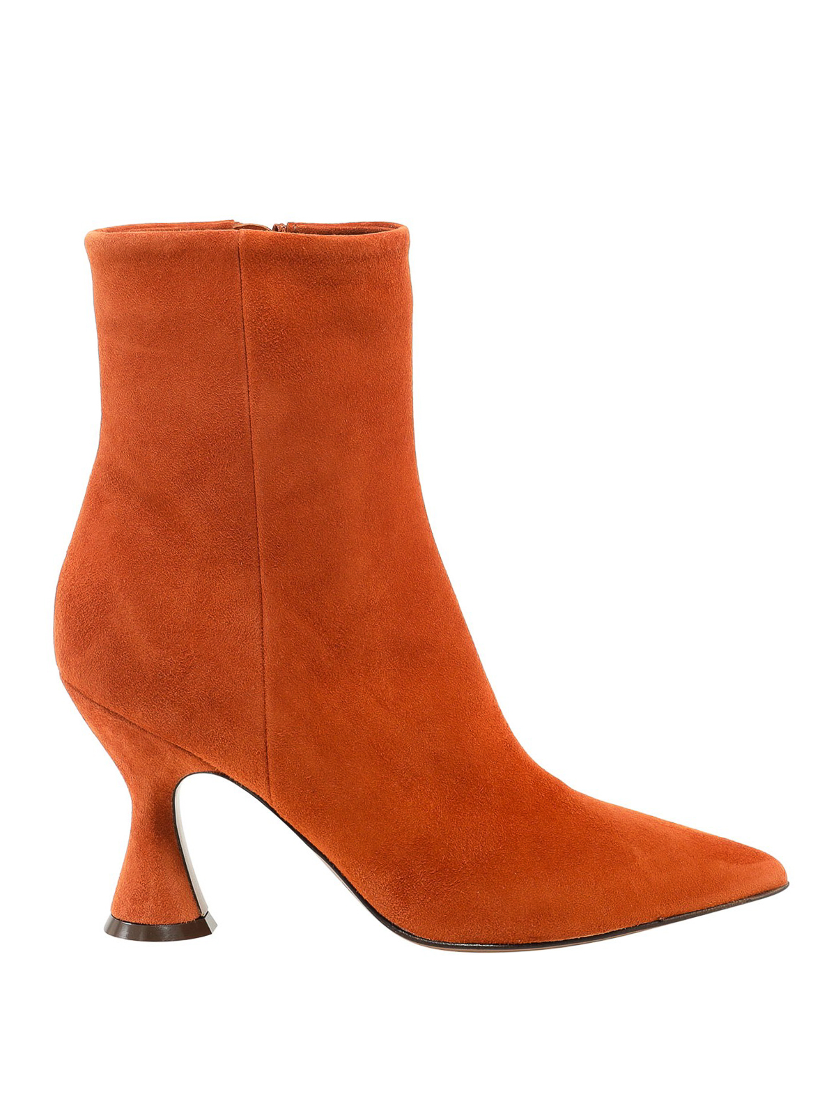 orange suede ankle boots
