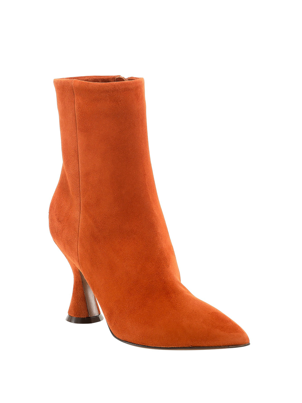 orange suede ankle boots