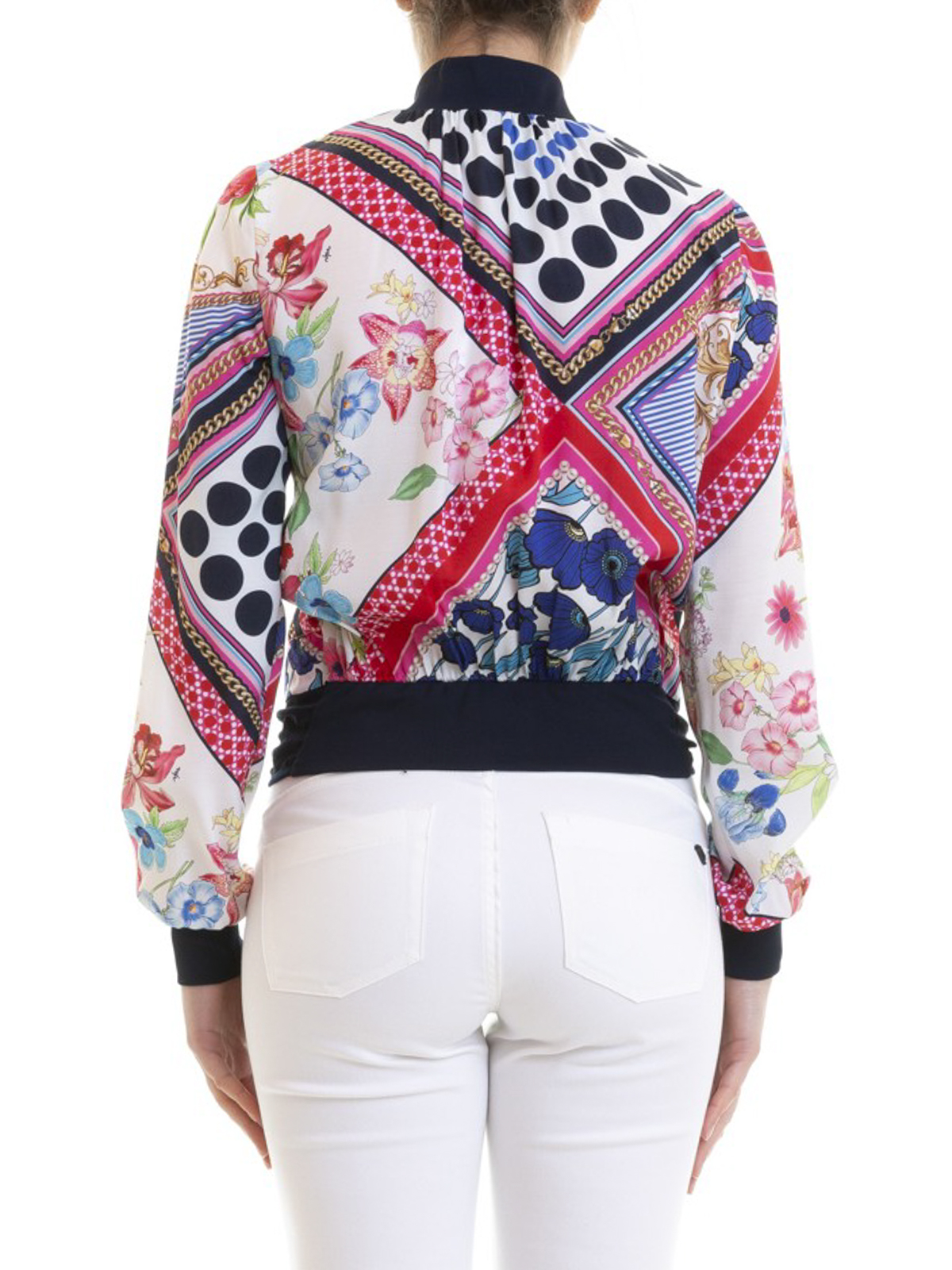patterned bomber jacket