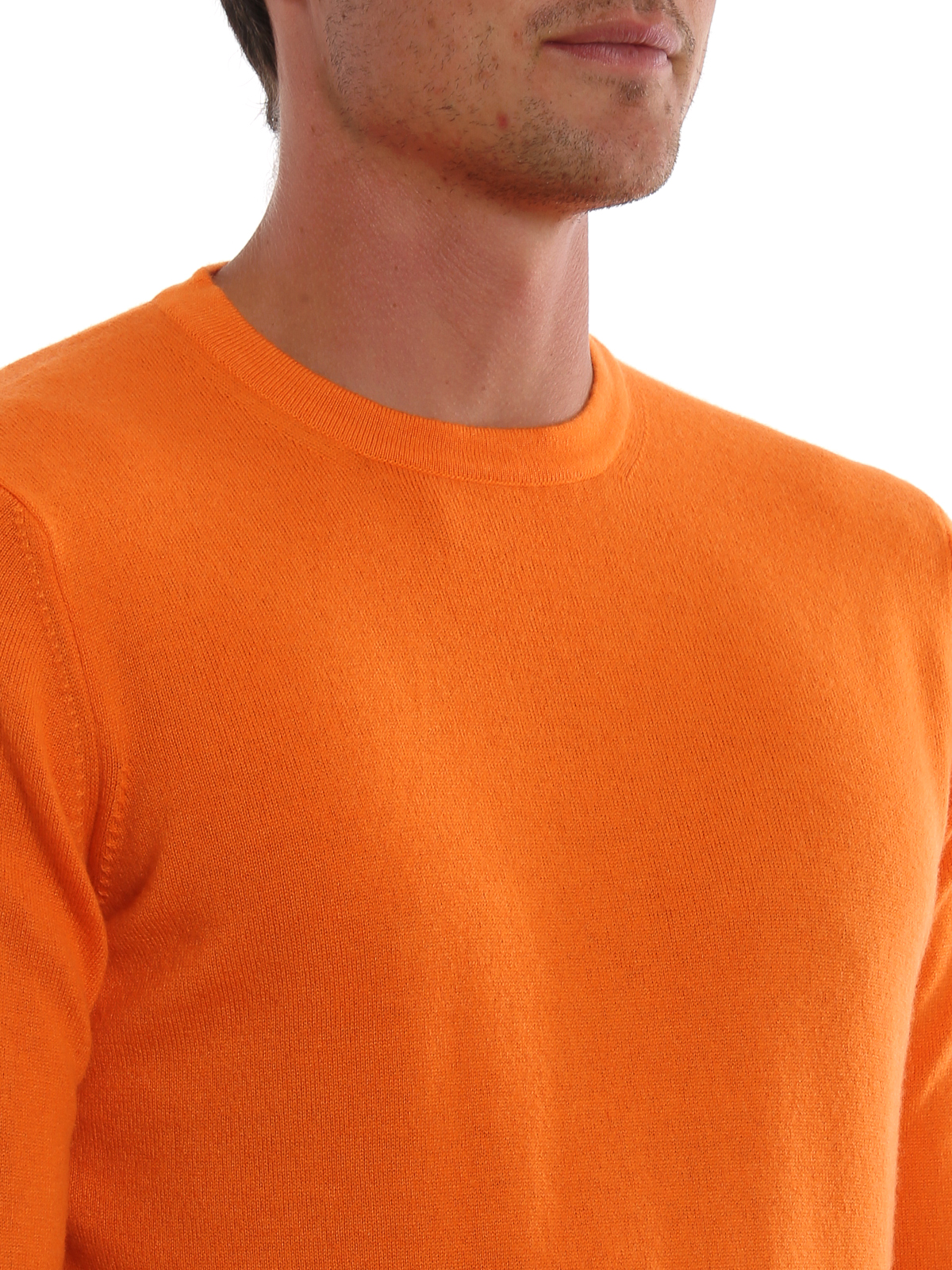 Lamberto Losani - Orange cashmere sweater - crew necks - H282009451