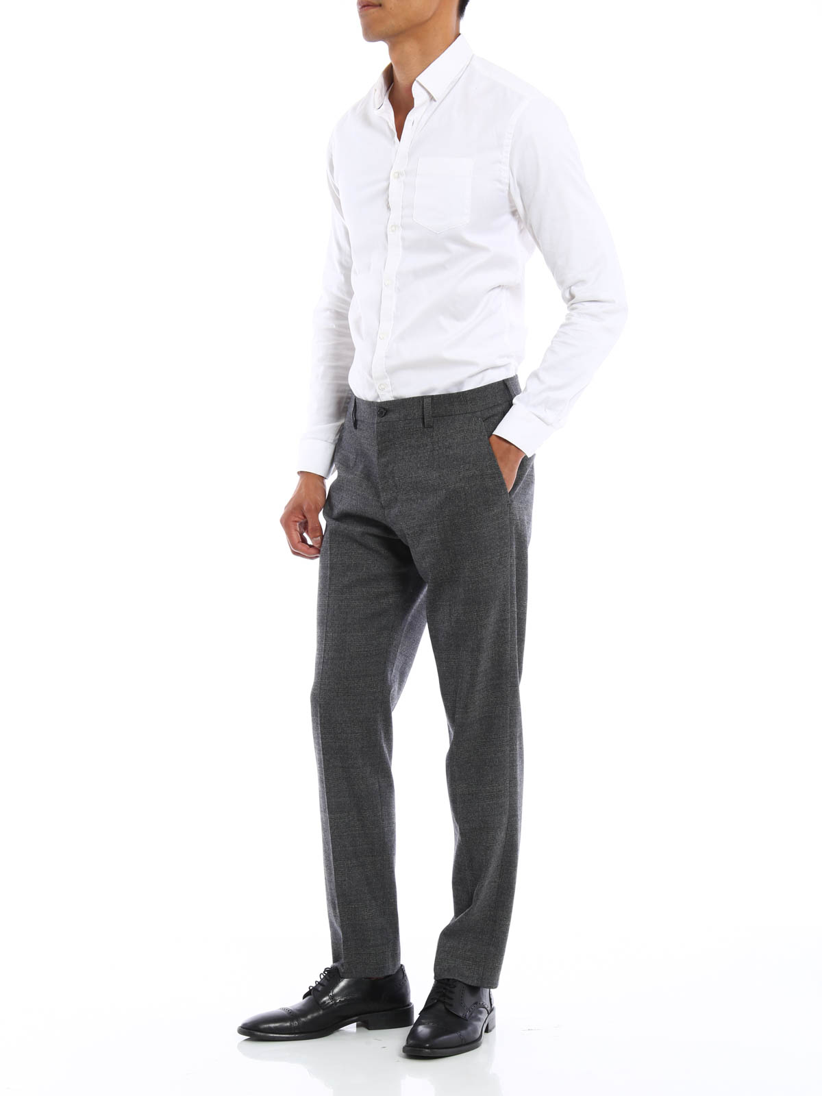 Pantaloni sartoriali Dolce \u0026 Gabbana - Pantaloni eleganti in lana cotta -  G6OJETFQRA9S8101