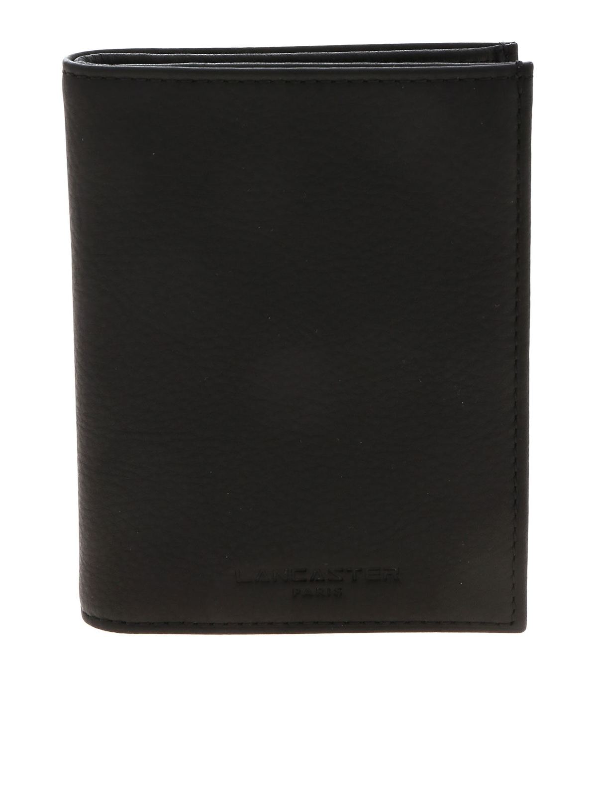 Lancaster Paris - Black wallet with embossed logo - wallets & purses ...