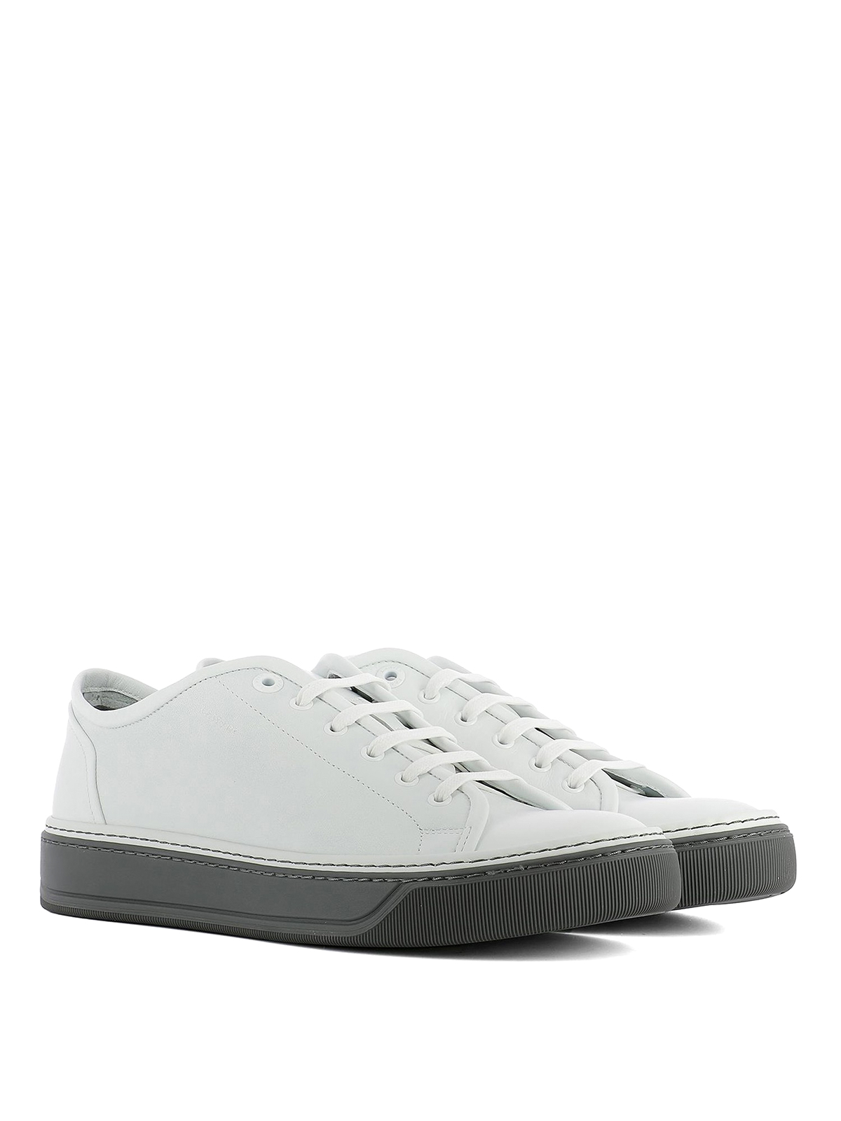 white leather low top trainers