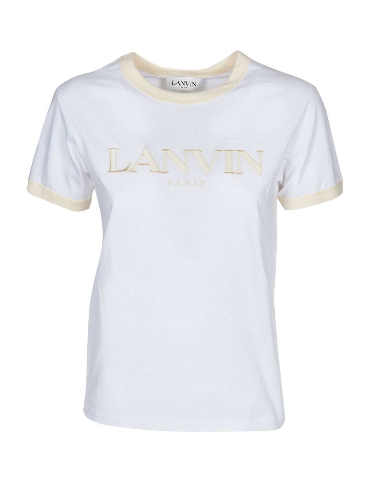 Lanvin EMBROIDERED LOGO T-SHIRT IN WHITE
