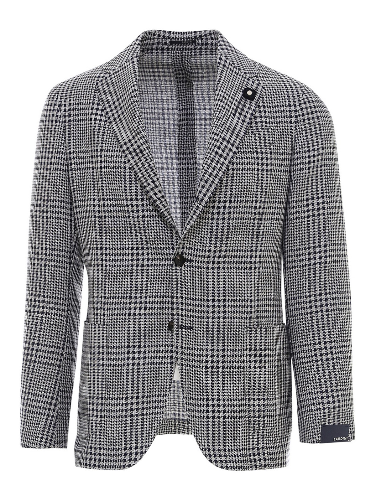 Lardini - Houndstooth wool-linen blend blazer - blazers ...