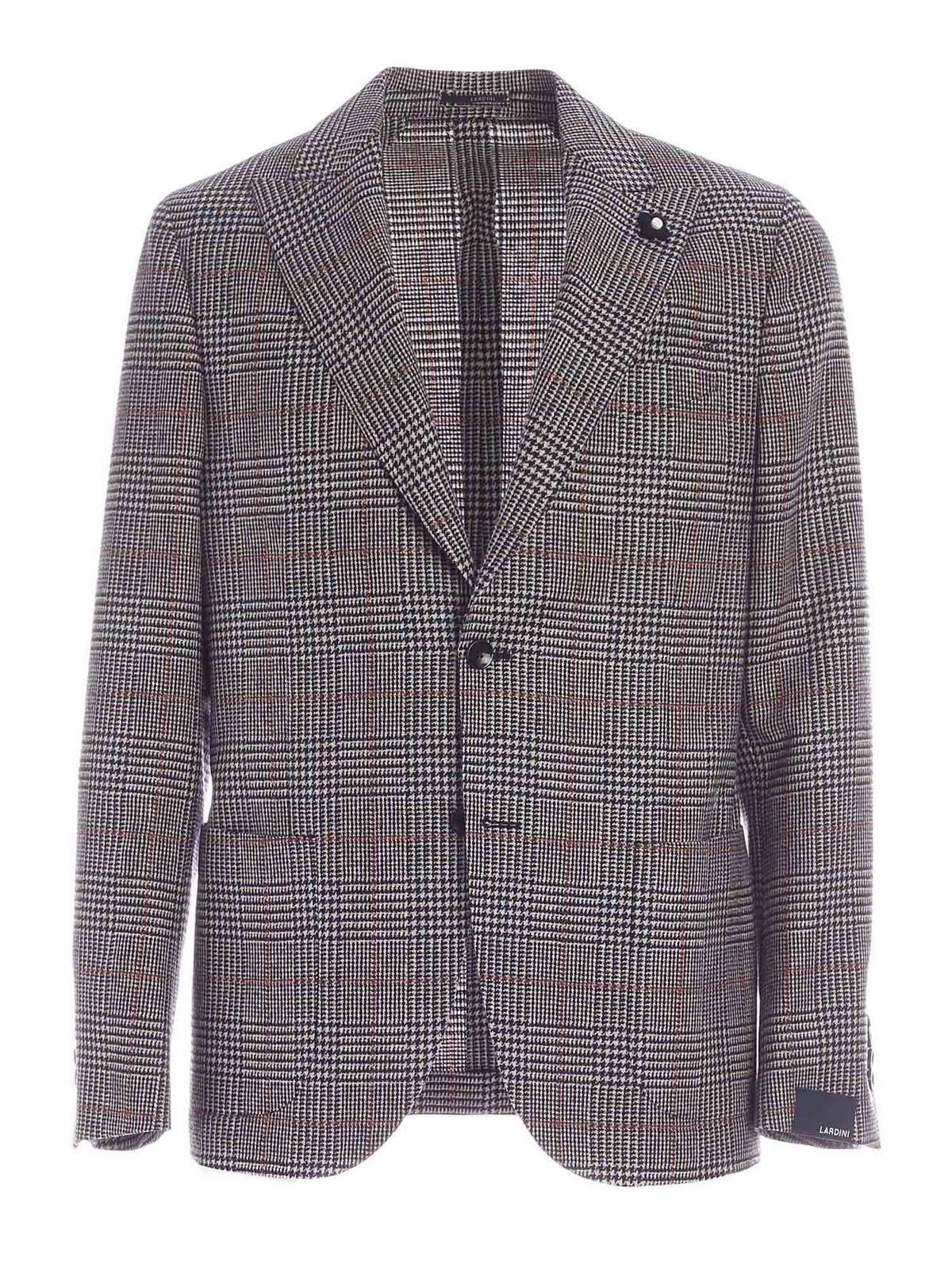 Lardini PRINCE OF WALES CHECK BLUE AND BEIGE JACKET