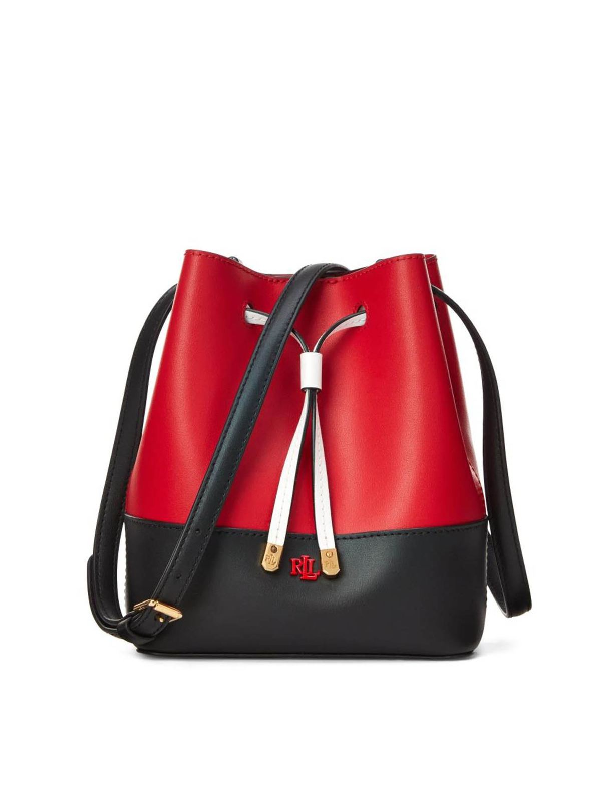 Bucket bags Lauren Ralph Lauren - Logo shoulder bag in black and red -  431818578002