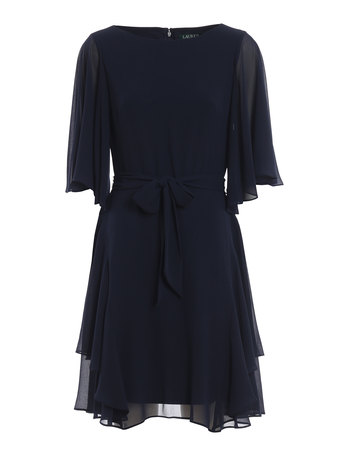 Knee length dresses Lauren Ralph Lauren - Mandie dark blue georgette dress  - 250742762002