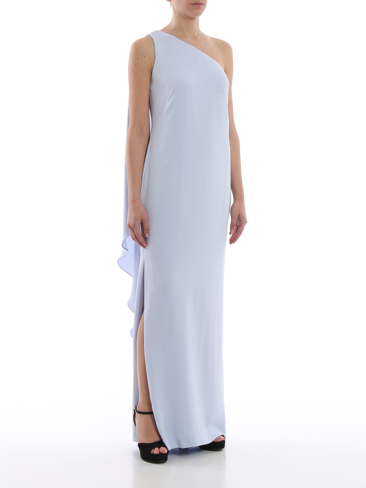Evening dresses Lauren Ralph Lauren - Deannie one-shoulder light blue evening  dress - 253736333003