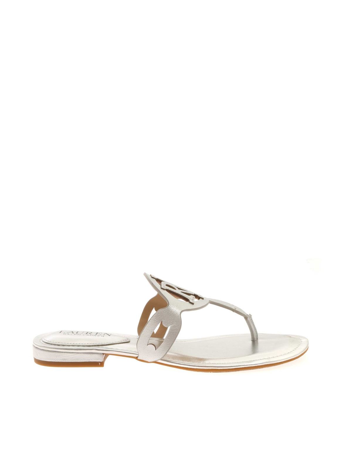 Laurence Ralph Lauren - Audrie thong sandals in silver - sandals ...