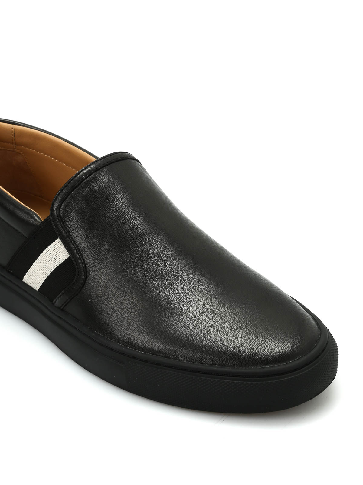 Bally - Leather striped slip-ons 
