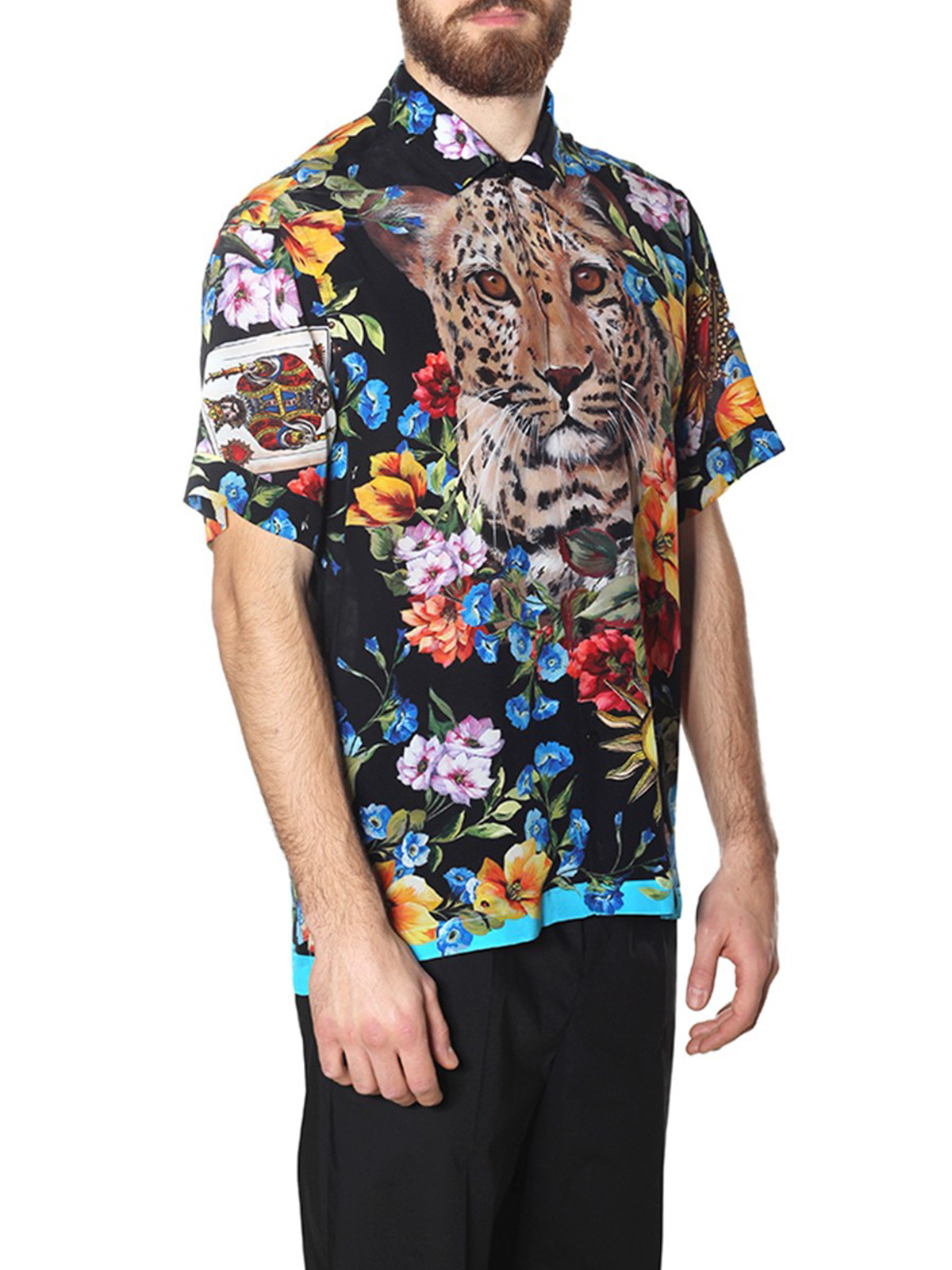 Betreffende Archeoloog Notitie Shirts Dolce & Gabbana - Leo and flower print silk shirt - G5EW5THH1JCHNN10
