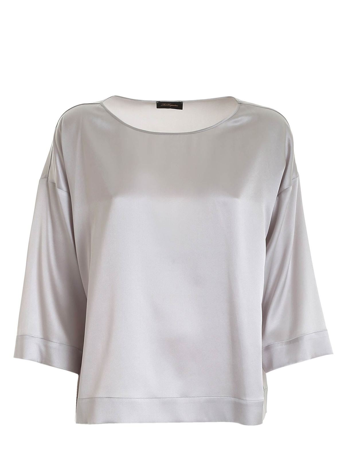 Les Copains - Oversized crewneck silk blouse - blouses - 0L20906103