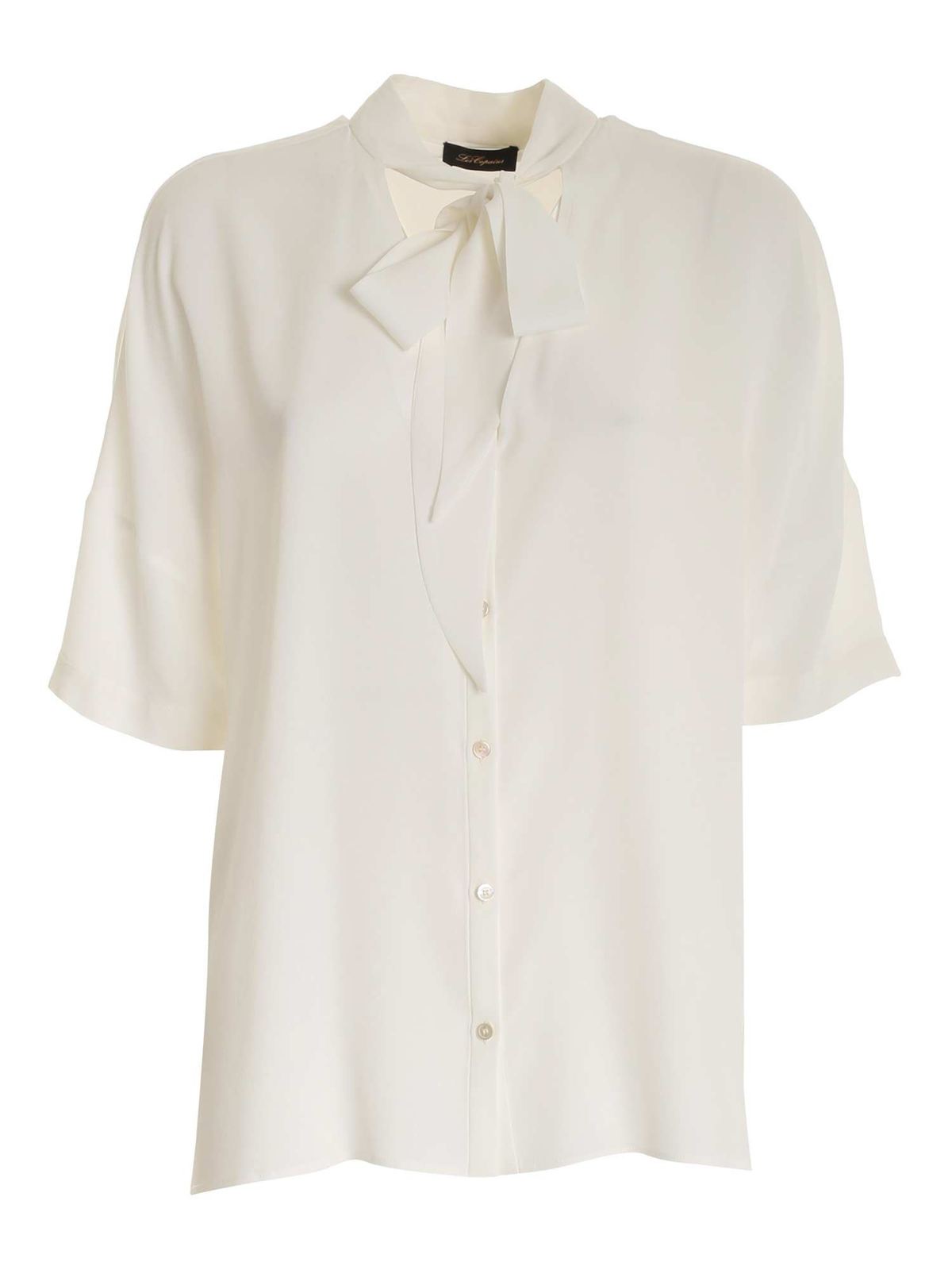 Les Copains Ribbon Shirt In White
