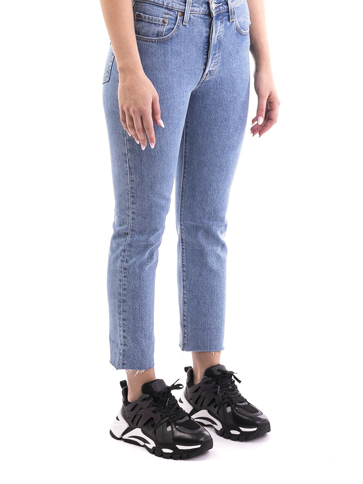 het laatste havik Reizende handelaar Straight leg jeans Levi'S - 501 Original cropped faded jeans - 36200009626