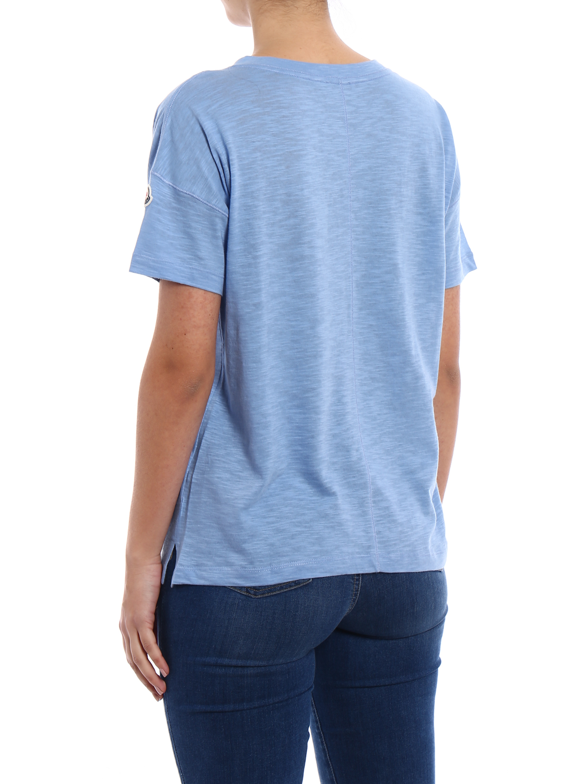 light blue moncler t shirt