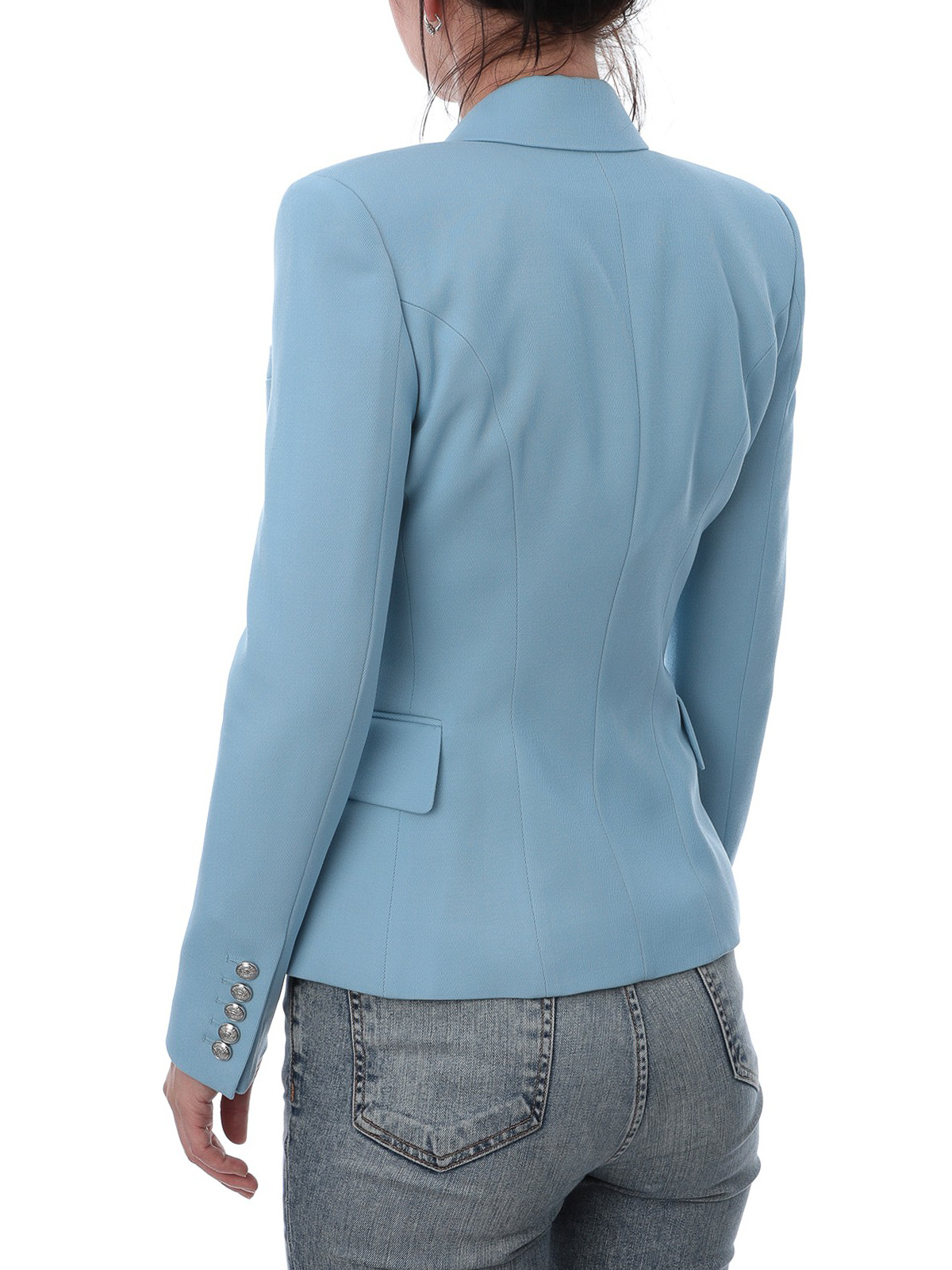 alliantie Beukende slijm Blazers Balmain - Light blue wool twill blazer jacket - RF07149W0256FD