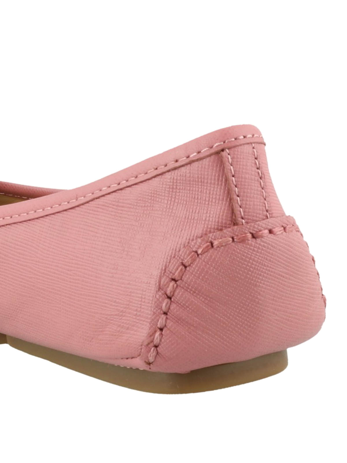pink leather flat shoes