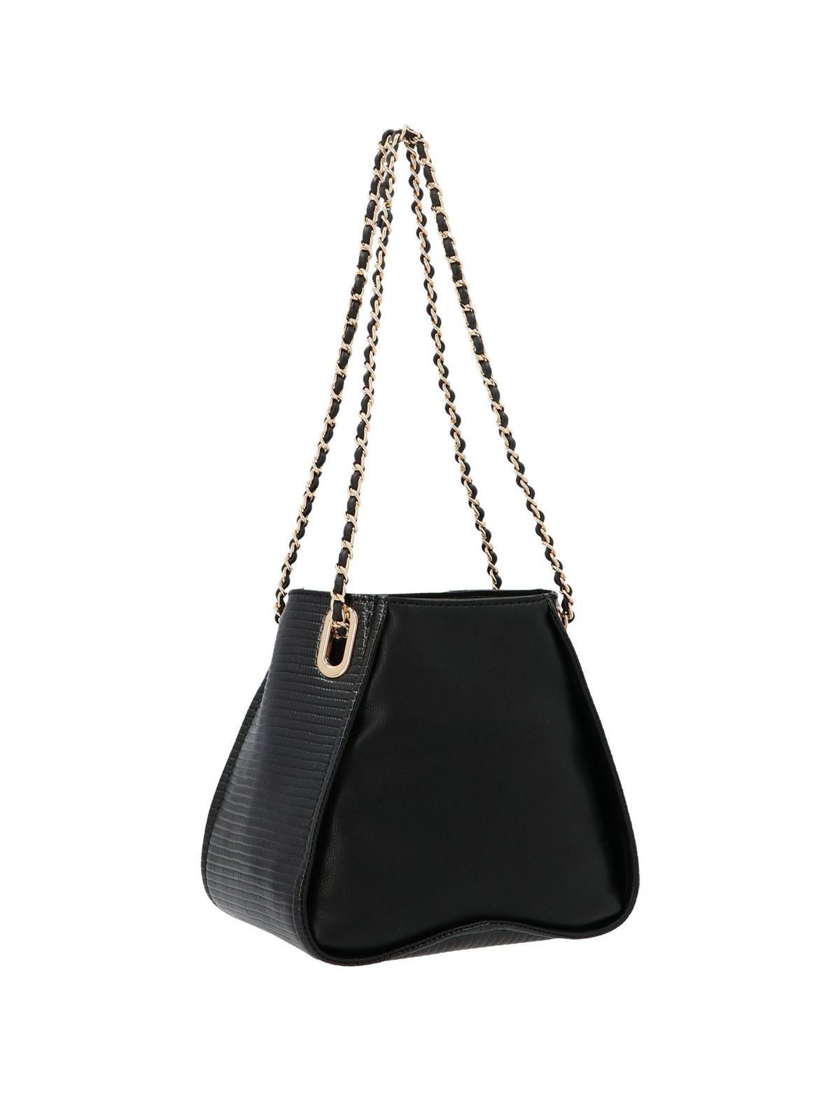 black chain side bag