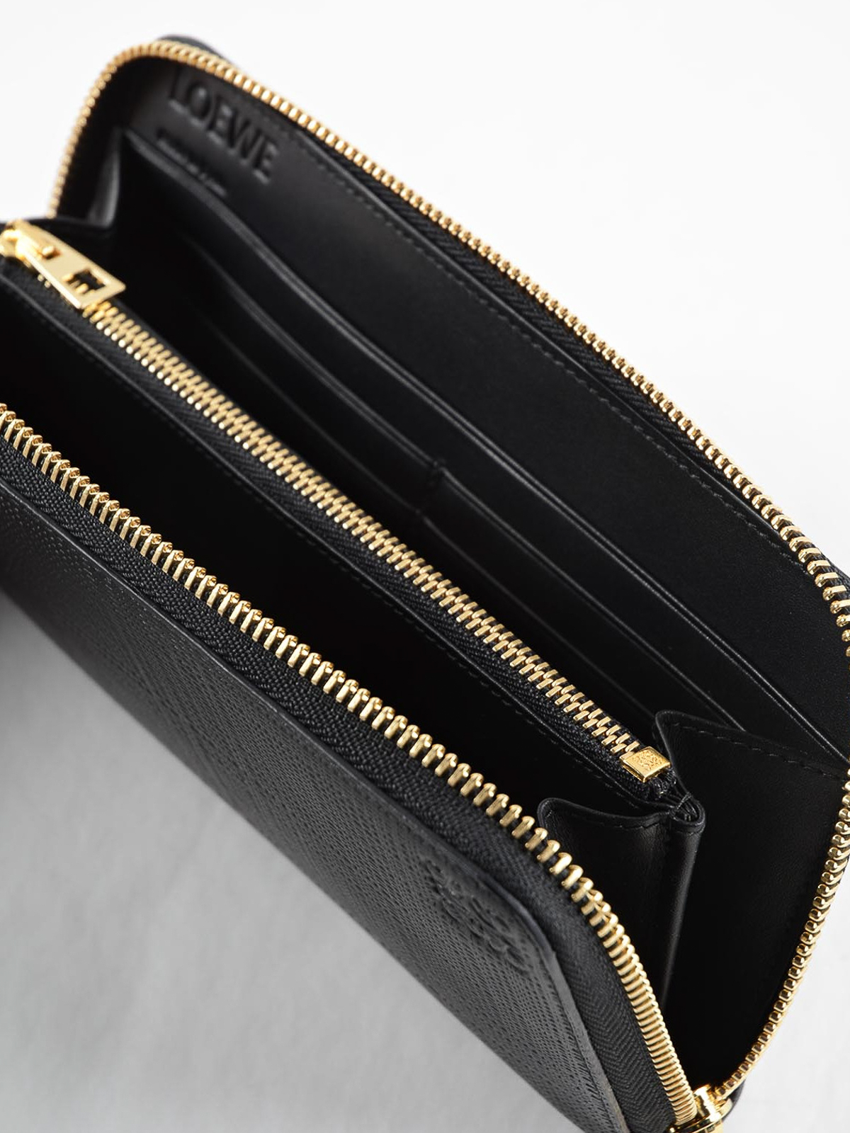 Wallets & purses Loewe - Engraved leather zip around wallet 