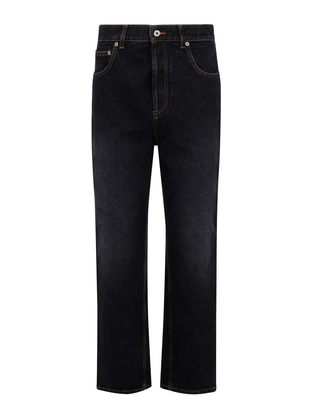 Straight leg black denim cotton jeans 