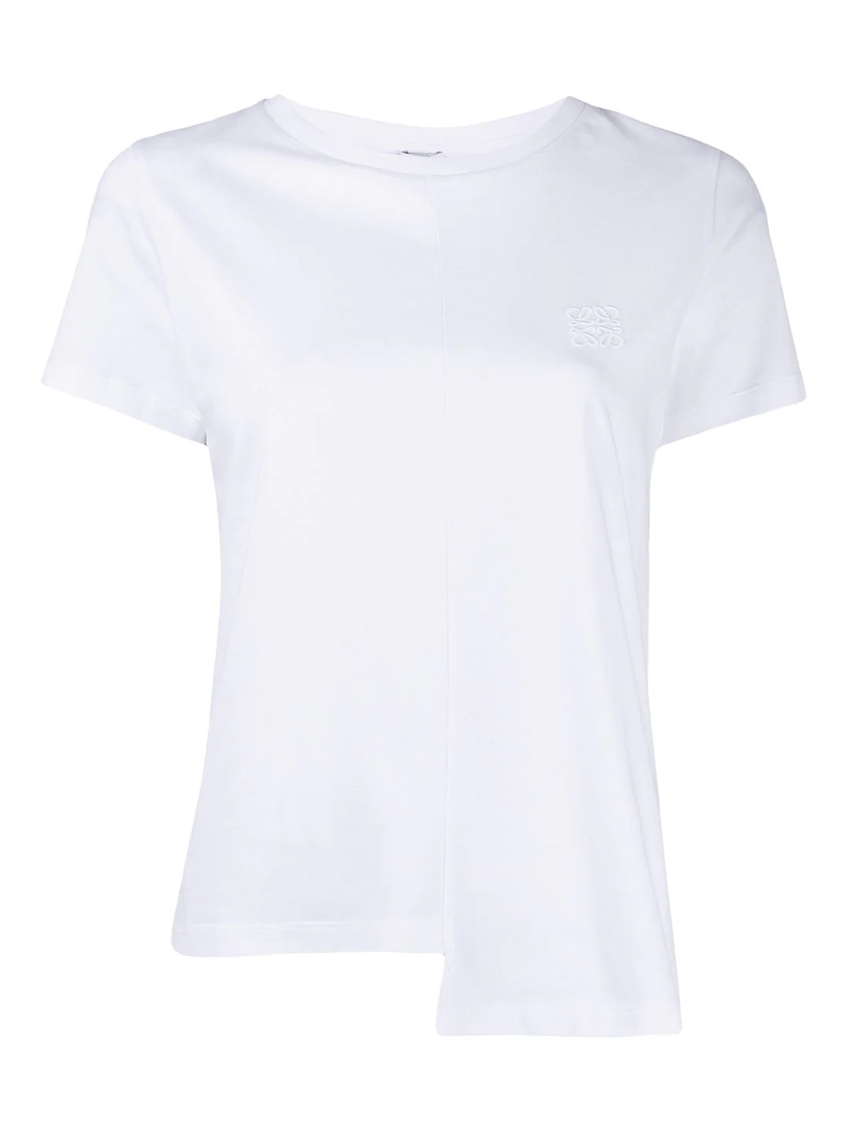 Loewe - Anagram asymmetric T-shirt in white - t-shirts - S6299062CR2100