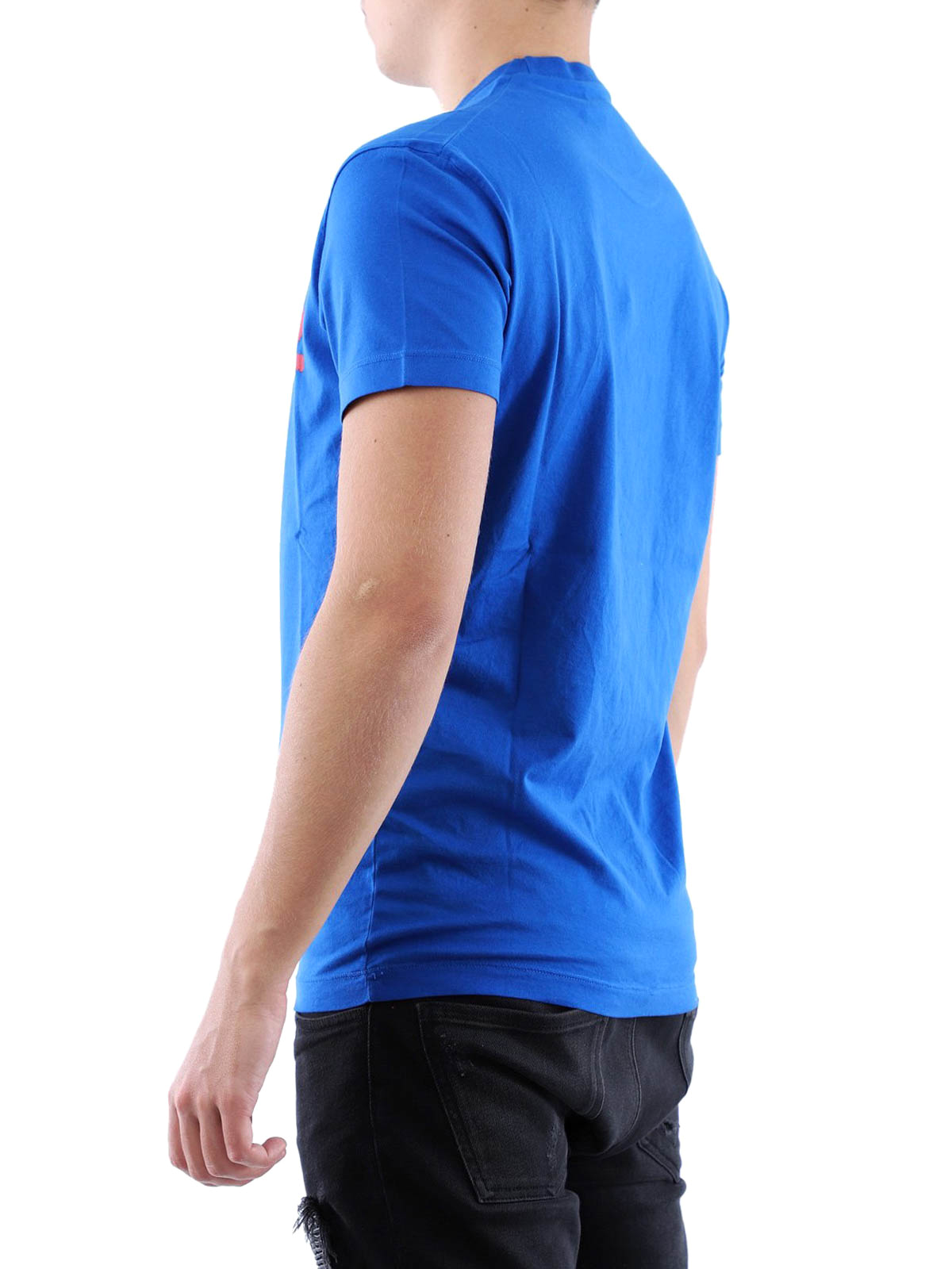 Tshirts Dsquared2 Logo cornflower blue cotton Tshirt