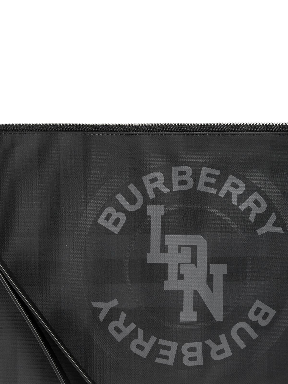 Højttaler Champagne Spille computerspil Clutches Burberry - Logo Graphic London Check Zip Pouch - 8022559