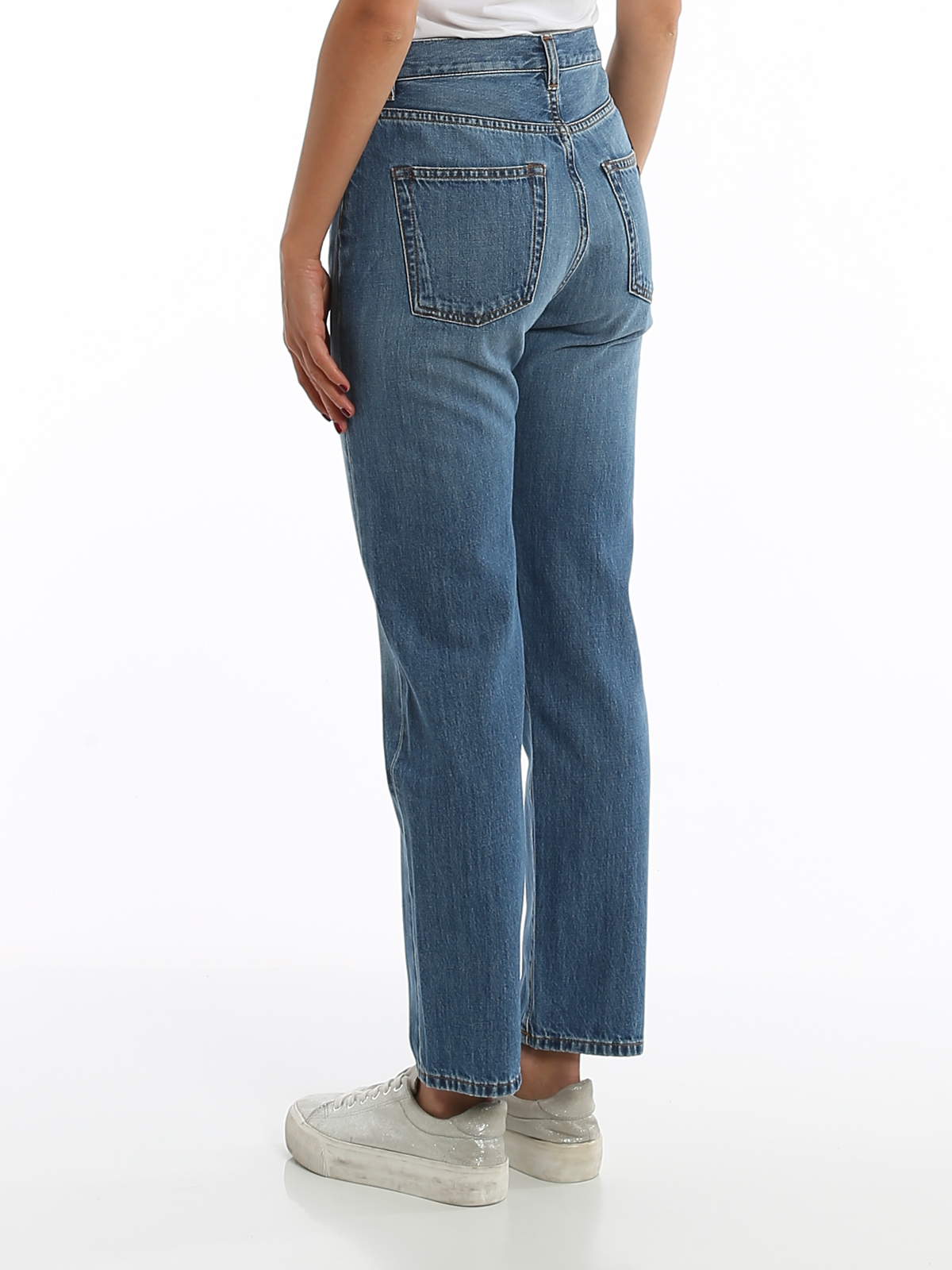 Moncler - Logo patch denim jeans - straight leg jeans - 2A71300V0106798