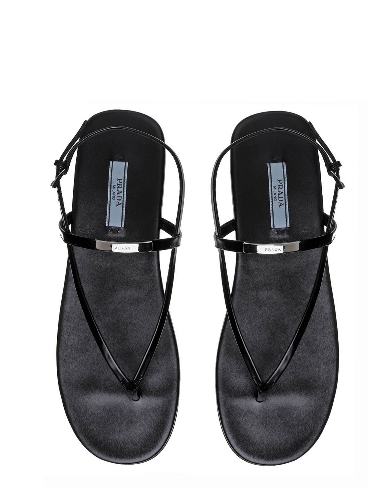 prada logo sandals