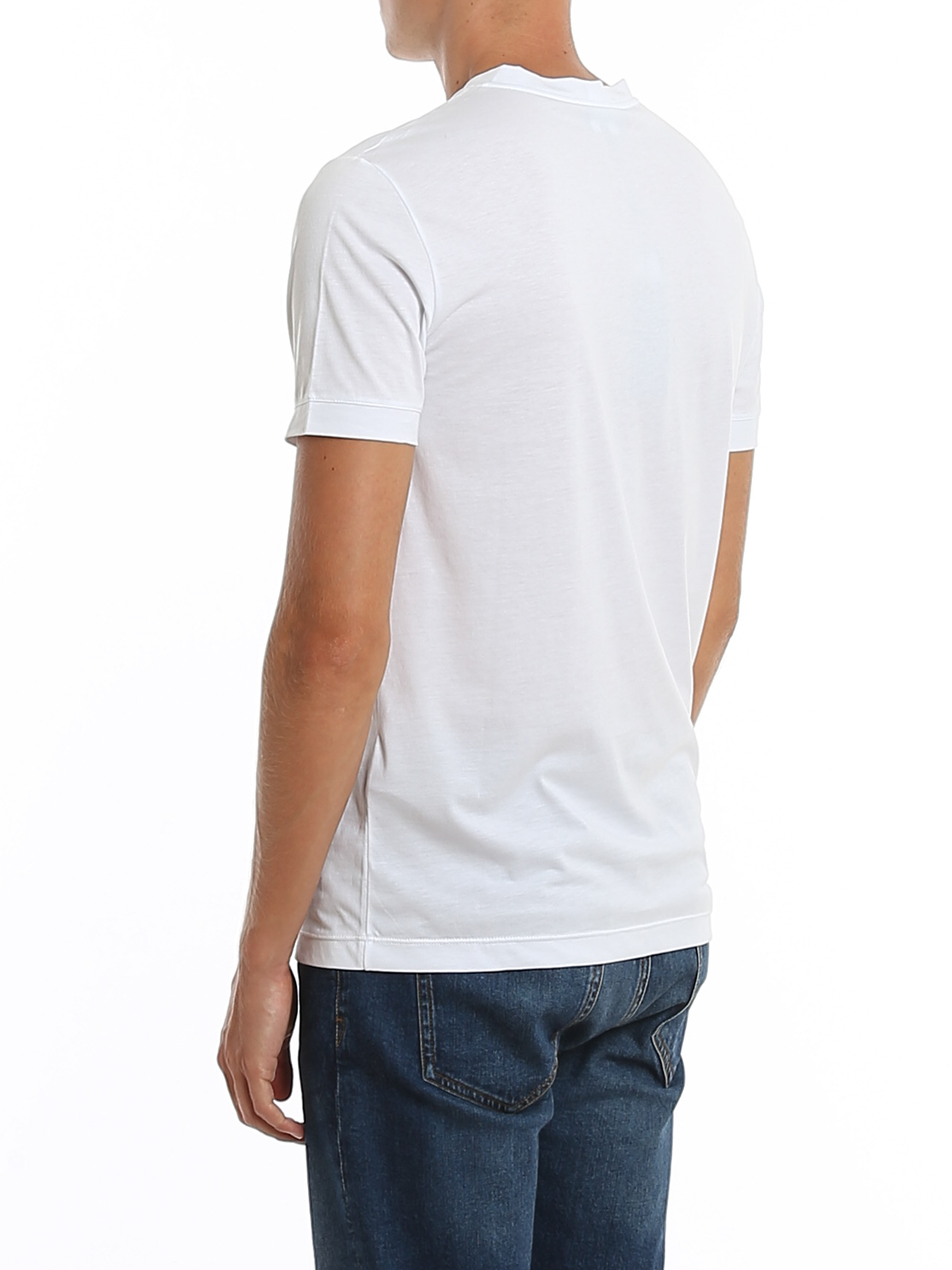 schoorsteen Hysterisch Bank T-shirts Giorgio Armani - Logo print cotton jersey T-shirt - 3GST57SJMCZU090