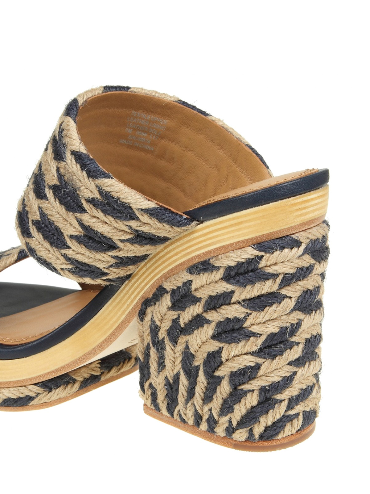 Sandals Tory Burch - Lola Slide navy jute heeled sandals - 45874444