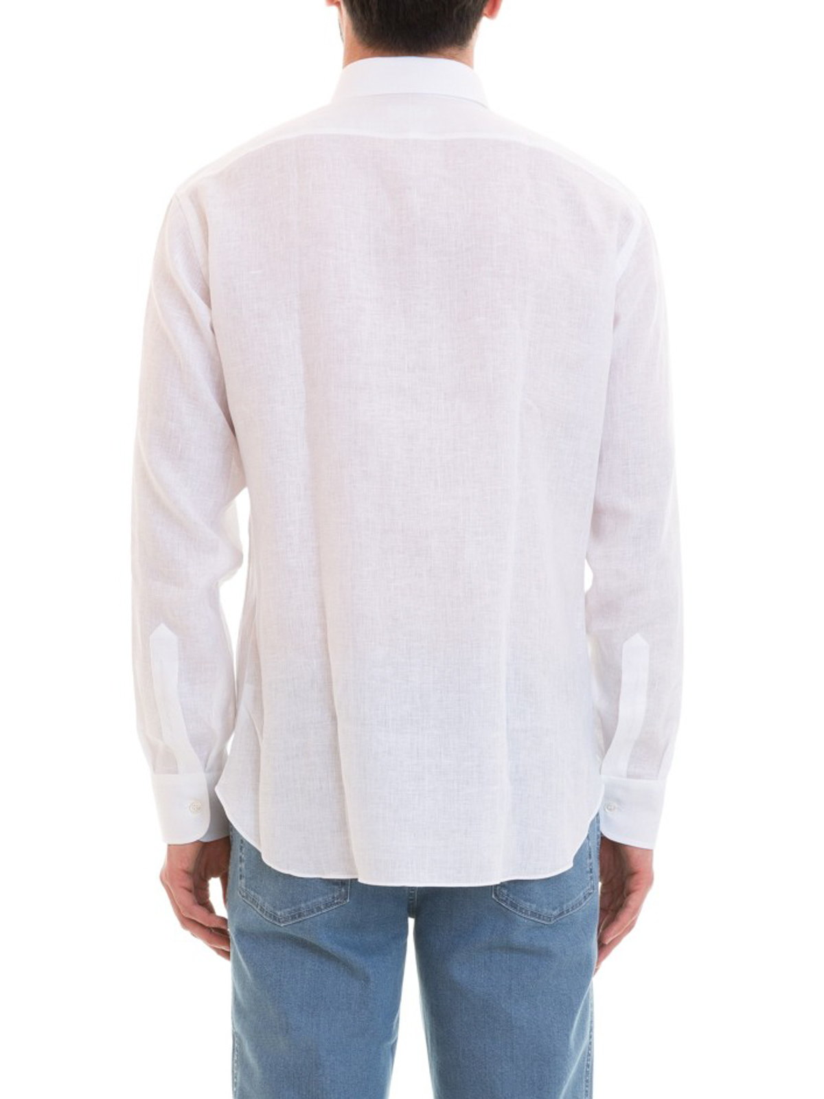 Shirts Brioni - Long sleeved white linen shirt - SC131KPZ1149000