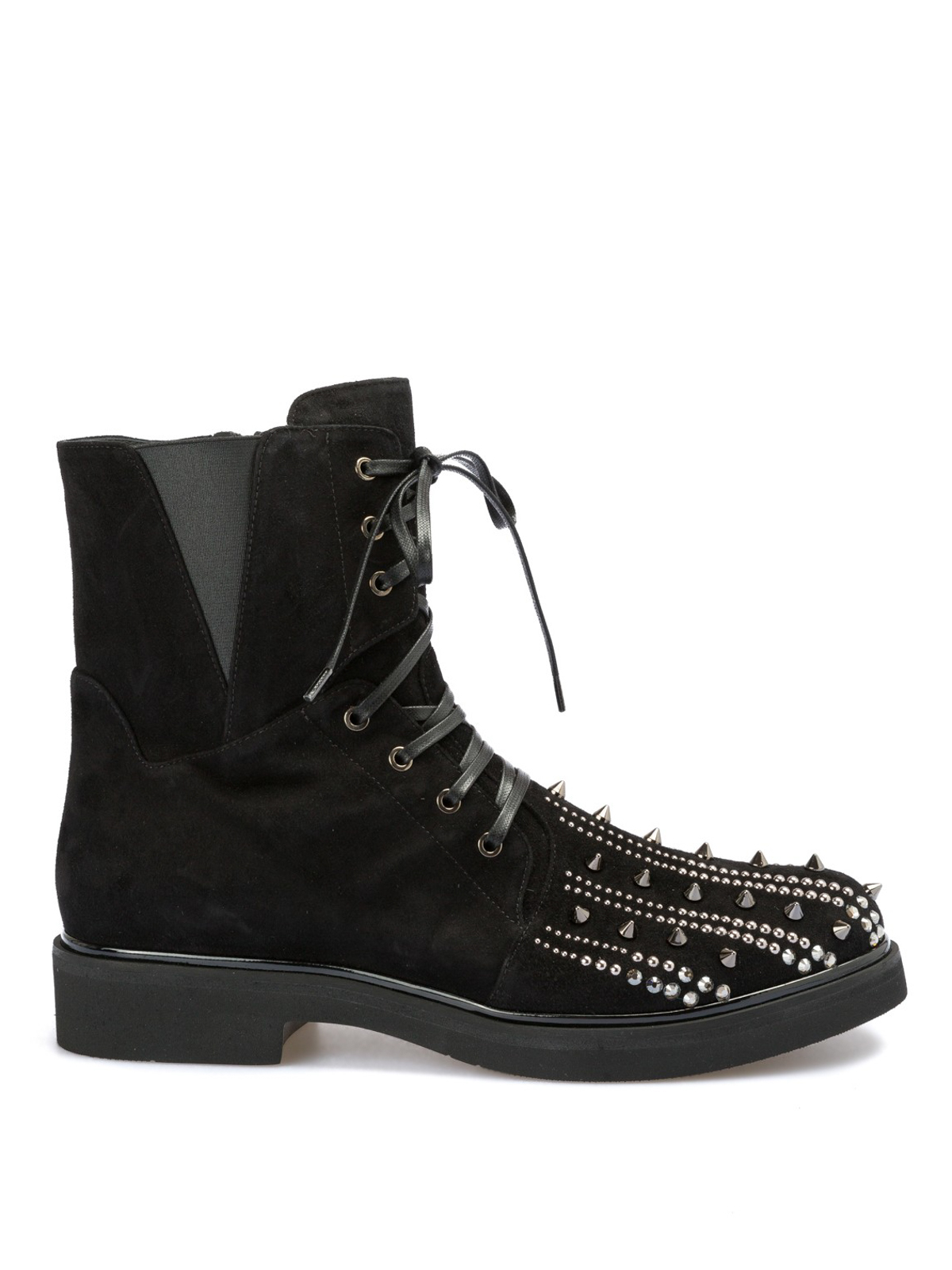 Ankle boots Loriblu - Studded toe laced-up suede combat boots - 9I2K21892V