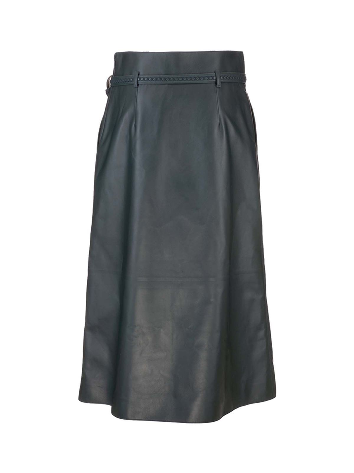 Leather skirts Loro Piana - Leather skirt in dark green - FAL54555I26