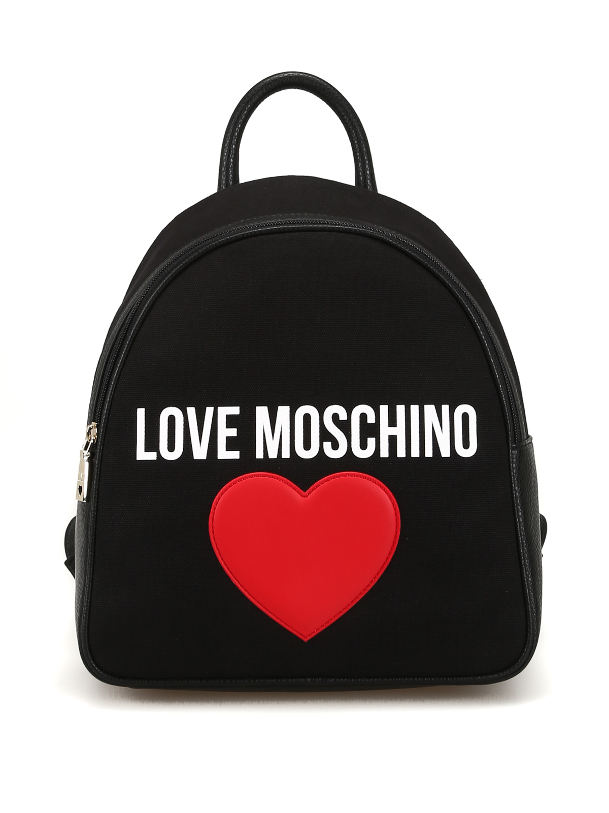 Backpacks Love Moschino - Heart patch canvas and faux leather backpack ...